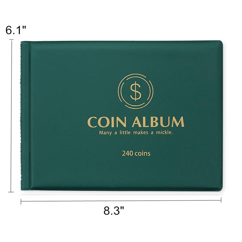 MUDOR Coin Collection Holder Album for Collectors, 240 Pockets Coin Collection Book Office Supplies - Image 5
